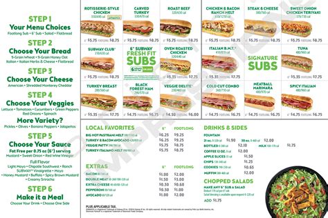 SUBWAY® menu .